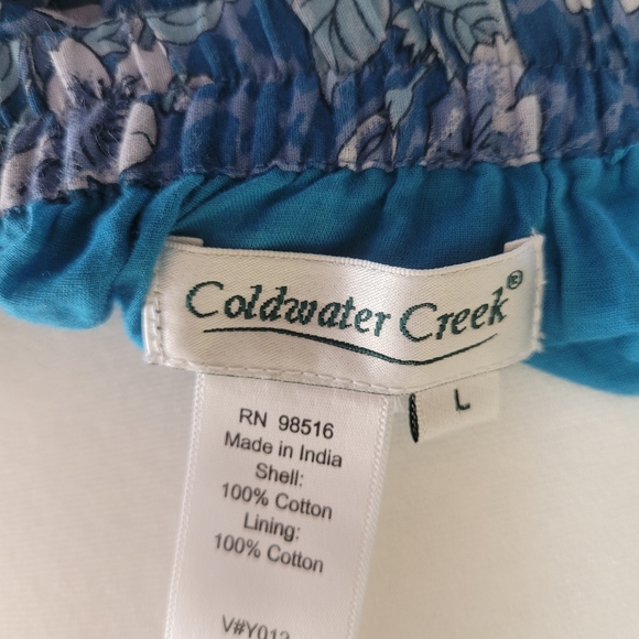 🌻NWOT Coldwater Creek Blue Floral Maxi Skirt size L - Picture 8 of 13